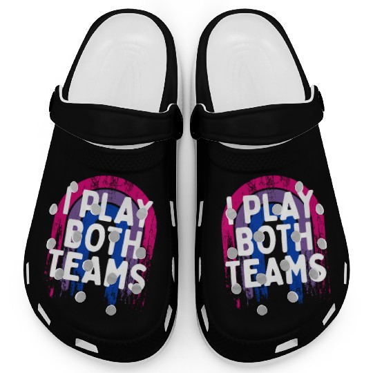 I Play Both Teams Bisexual LGBTQ Bi Pride Dating Clogs