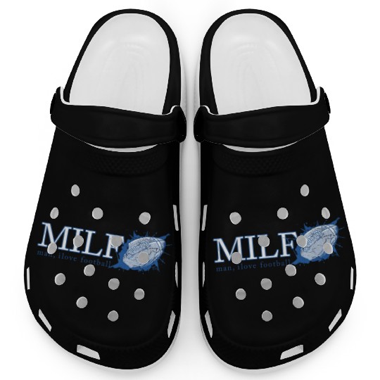 Man I Love Football MILF funny football design Clogs