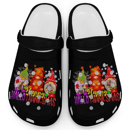 Happy Hallothanksmas Gnomes Lover Halloween Clogs