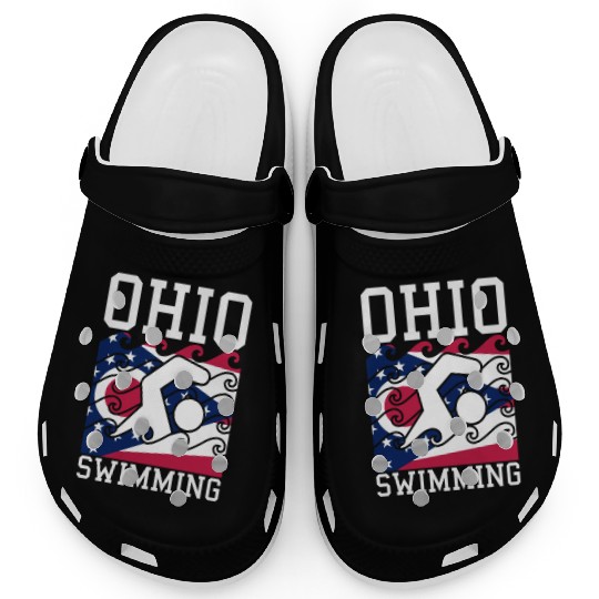 Ohio Flag Swimming Team Swim Swimmer US State Clogs