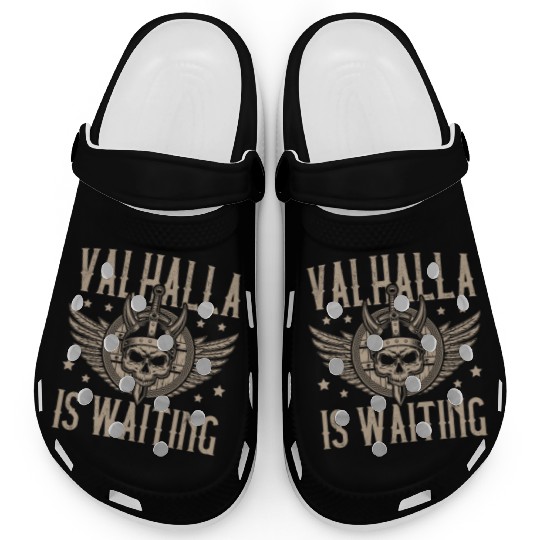 Valhalla is Waiting Pagan Norsemen Viking Warrior Clogs