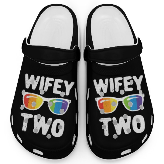 Wife Two Funny Lgbt Lesbian Couple LGBT Pride Gay Clogs