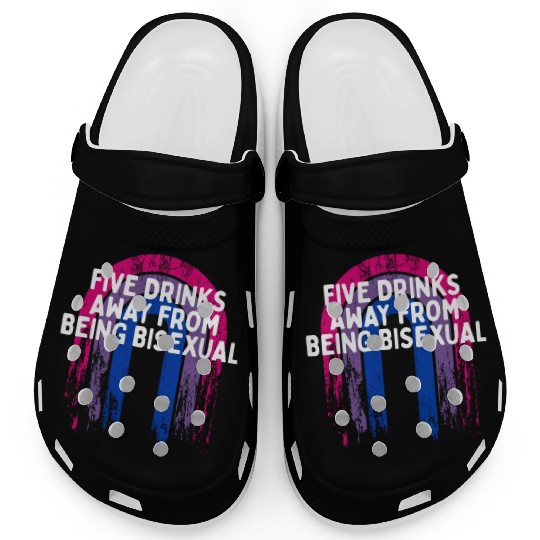 Five Drinks Away from Bisexual Bi LGBTQ Bi Pride Clogs