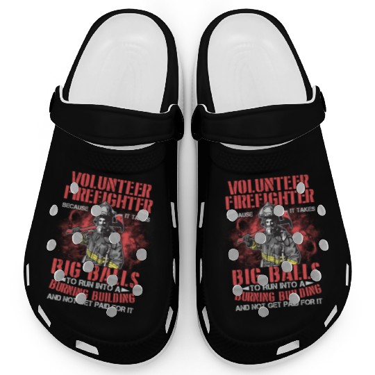 Volunteer Firefighter Run Into A Burning Bulding Clogs