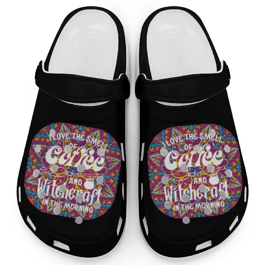 Witchy Funny Quote On a Mandala purple Clogs