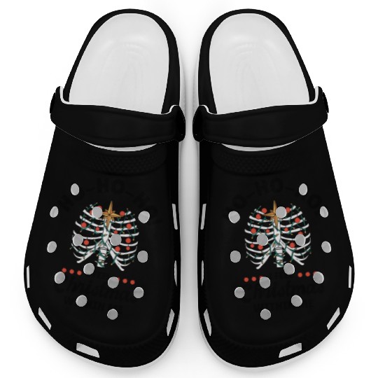 Christmas Holiday Skeleton Rib Cage Radiology Clogs
