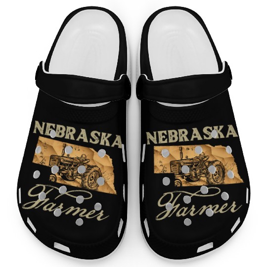 Nebraska Farmer Tractor Lover State Map Farming Lo Clogs