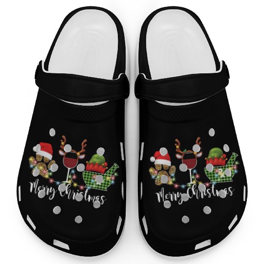Merry Christmas Pharmacist Dog Mom Wine Clogs