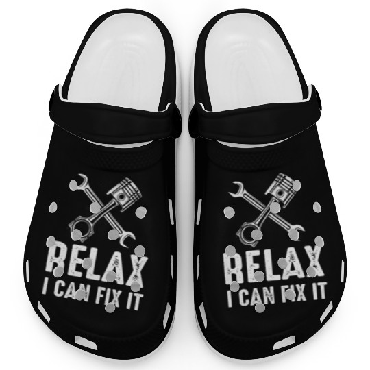 Relax I Can Fix It Mechanic Handyman design Clogs
