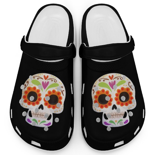 Day of the Dead Dia De Los Muertos Skull Gift Clogs