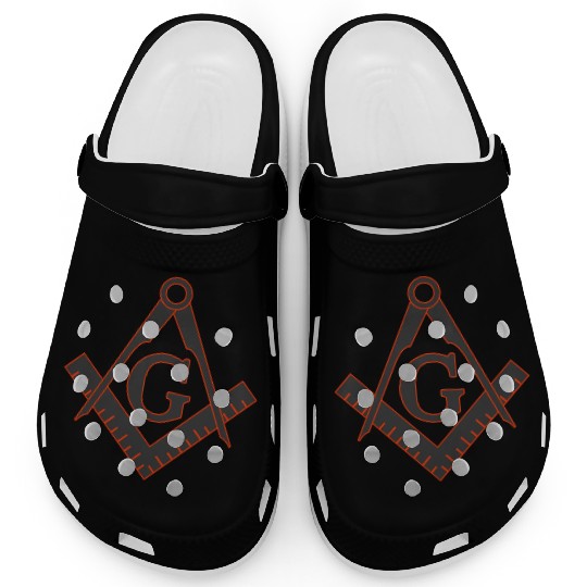 FREEMASON SQUARE COMPASSES combi grey orange Clogs