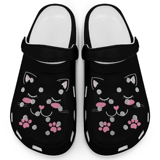 Adorable cat face Clogs