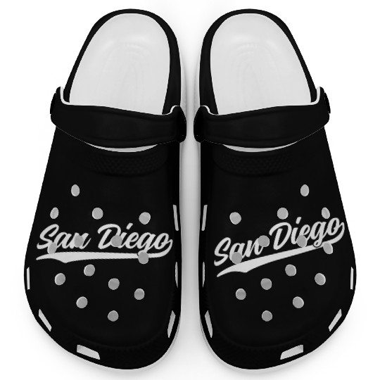 San Diego California Cool Ca Retro 1970S White Tex Clogs