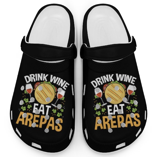 Arepas Lover Wine Drinking Hispanic Heritage Month Clogs