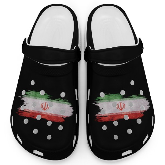 Iran - national flag, brush effect Clogs