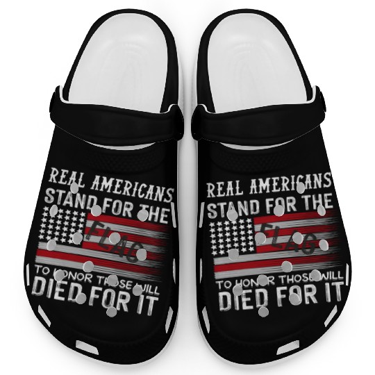 veterans day Us Real american stand for the flag Clogs