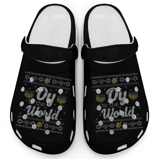 Funny Ugly Hanukkah Oy To The World Clogs