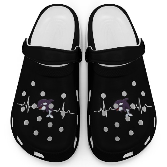 Killerwhale Predator Animal Gift Heartbeat Orca Clogs