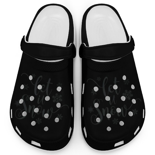 Simple Let it Snow Christmas Calligraphy Clogs
