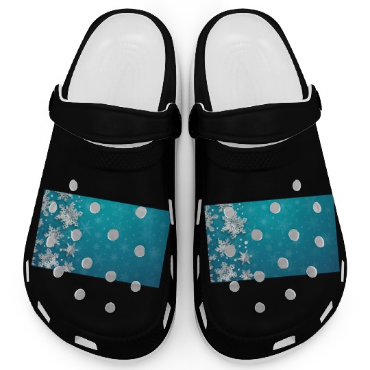 Elegant Christmas Snowflakes Pattern Teal Clogs