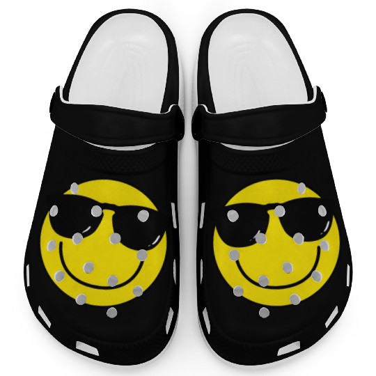 Cool Smile Face Emoticon Sunglasses Smile Face Clogs