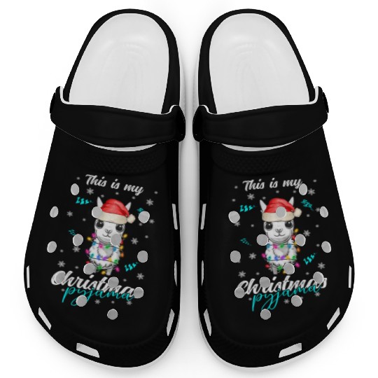 Winter Christmas Pyjama Llama Clogs