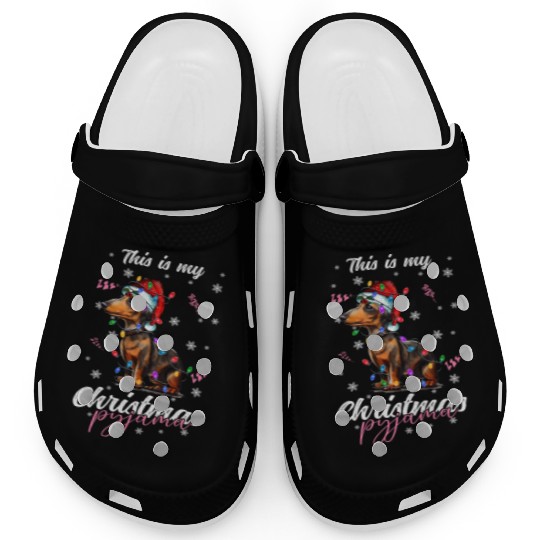 Winter Christmas Pyjama Dachshund Clogs