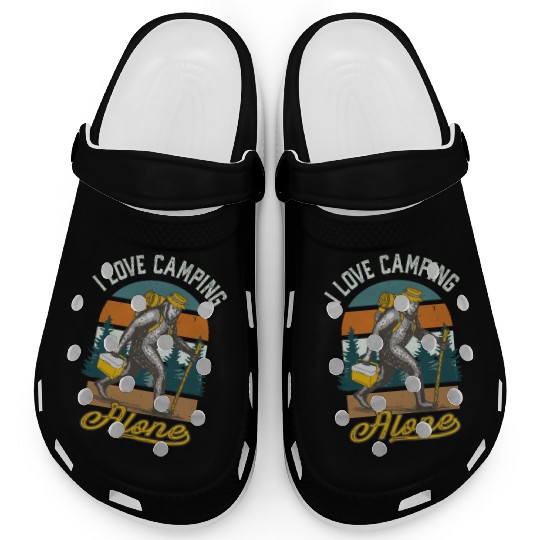 I Love Camping Solo Bigfoot Sasquatch Clogs