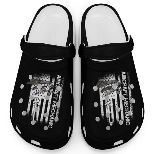 Aircraft Mechanic Us Flag Clogs
