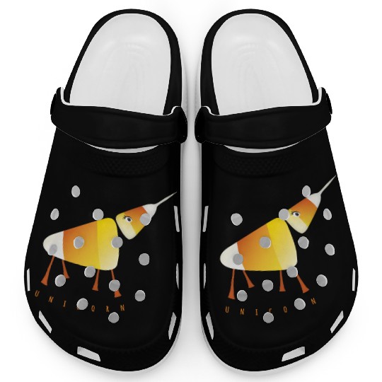 UNICORN Funny Candy Corn Halloween Clogs
