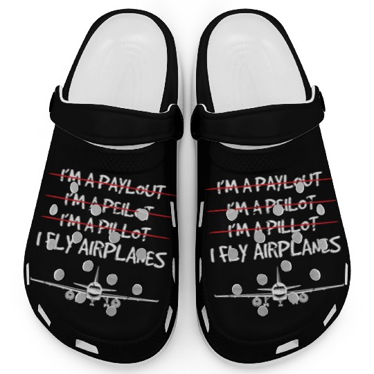 Funny Commercial Airplane Pilots Clogs