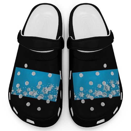 Modern Snowflakes Blue Clogs