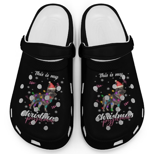 Winter Christmas Pyjama German Shepherd Dog Clogs