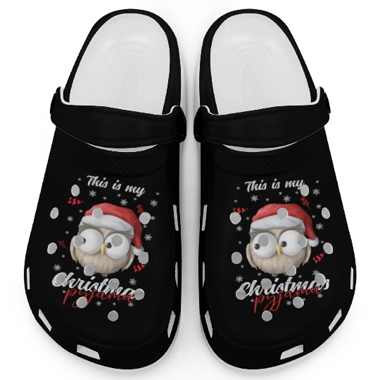 Winter Christmas Pyjama Owl Clogs