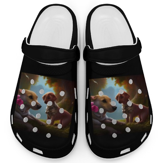 Puppy Love Cute Puppies with A Little Steampunk Clogs