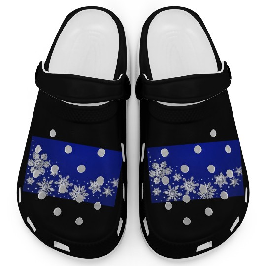 Christmas Snowflakes Blue Winter Clogs