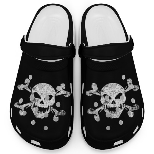 Textured Skull And Crossbones Clogs