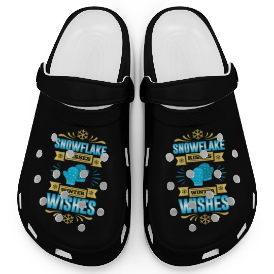 Snowflake Kisses Winter Wishes Christmas Santa Clogs