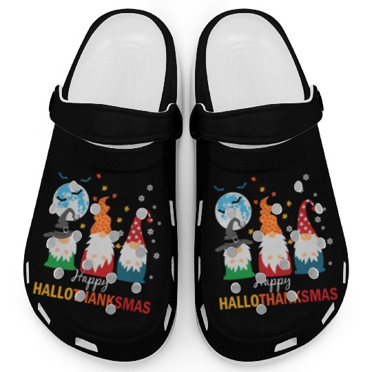Happy Hallothanksmas Gnomes Lover Halloween Clogs