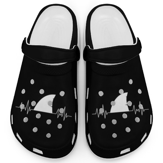 Ocean Animal Lover Predator Gift Heartbeat Shark Clogs