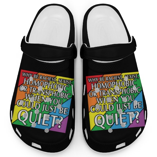 LBGT Flag Gay Pride Human could just be quiet Clogs