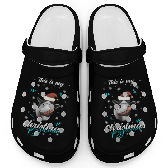 Winter Christmas Pyjama Cow Clogs