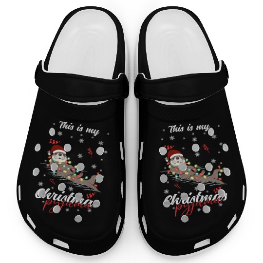 Winter Christmas Pyjama Otter Clogs