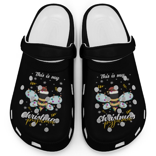 Winter Christmas Pyjama Bee Clogs