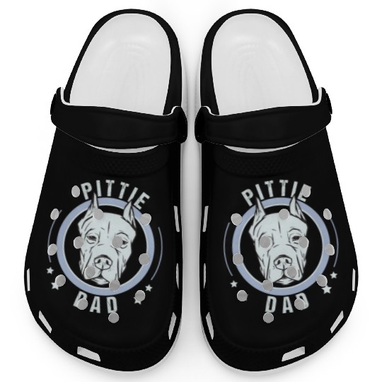 Pittie Dad Funny Pit Bull Dad Gifts Clogs