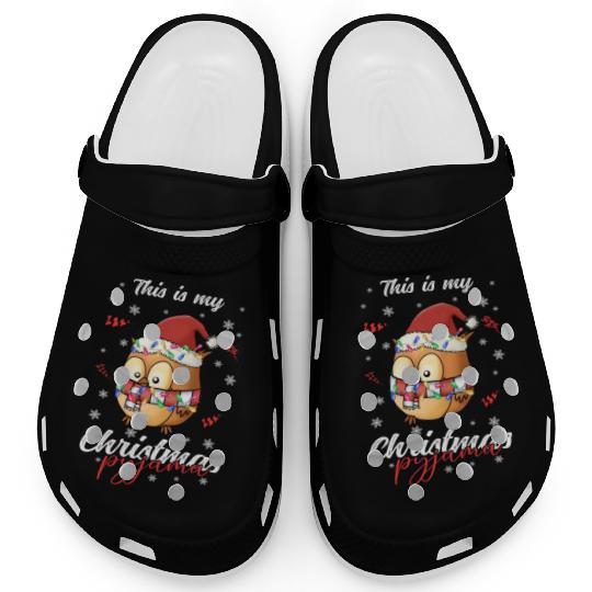 Winter Christmas Pyjama Owl Clogs