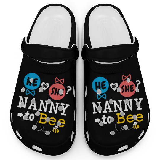 He or She Nanny To Bee Gender Reveal Family Baby Clogs