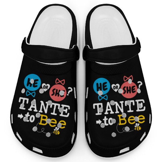 He or She Tante To Bee Gender Reveal Family Baby Clogs