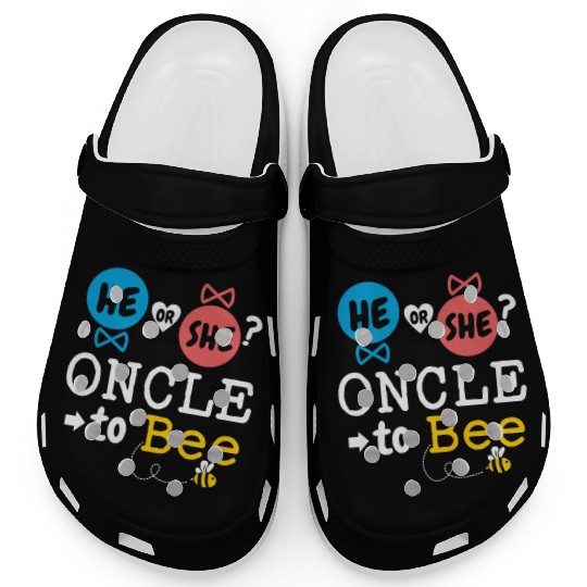 He or She Oncle To Bee Gender Reveal Family Baby Clogs