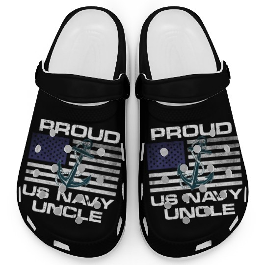Distressed US Na vy Quote Proud Uncle Clogs